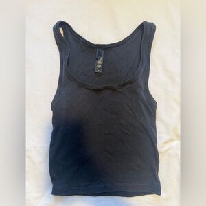 SKIMS Black Ribbed Tank Top